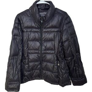 Calvin Klein Puffer Jacket Womens Packable Down Filled Black XL